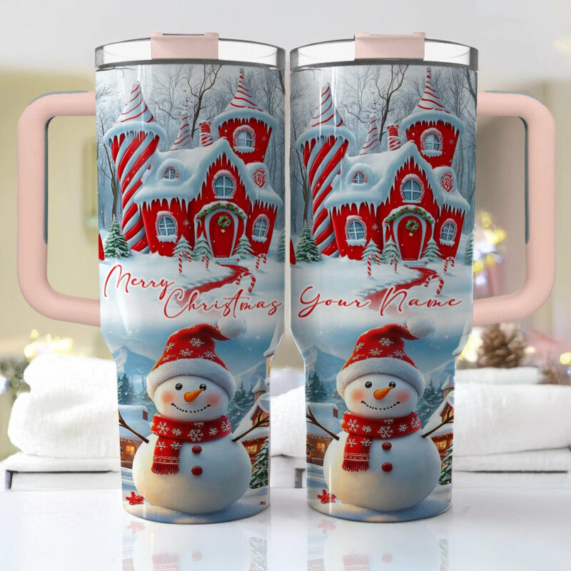 Christmas Snowman‚Äôs Sweet Retreat Custom Stanley Quencher 40oz Stainless Steel Tumbler With Handle - Threewoofs - Image 2