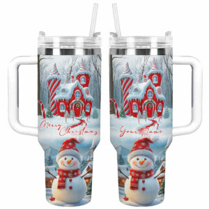 Christmas Snowman‚Äôs Sweet Retreat Custom Stanley Quencher 40oz Stainless Steel Tumbler With Handle - Threewoofs