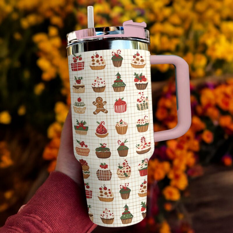 Christmas Sweets Custom Stanley Quencher 40oz Stainless Steel Tumbler With Handle - Threewoofs - Image 3