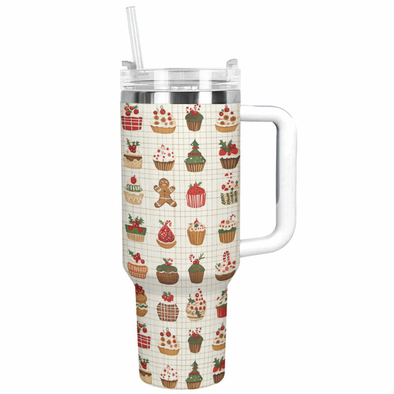 Christmas Sweets Custom Stanley Quencher 40oz Stainless Steel Tumbler With Handle - Threewoofs