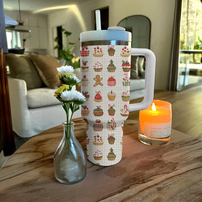 Christmas Sweets Custom Stanley Quencher 40oz Stainless Steel Tumbler With Handle - Threewoofs - Image 2