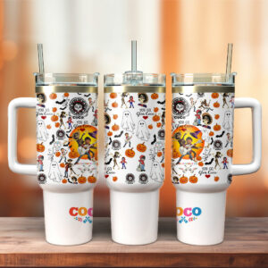 Coco Movies Custom Stanley Quencher 40oz Stainless Steel Tumbler With Handle - Threewoofs