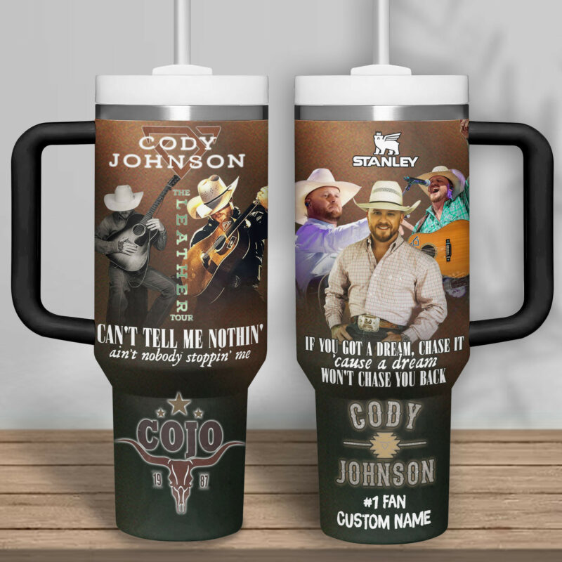 Cody Johnson Music Custom Stanley Quencher 40oz Stainless Steel Tumbler With Handle - Threewoofs - Image 4