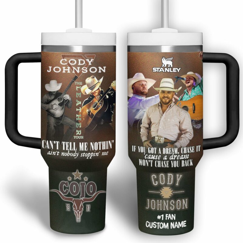 Cody Johnson Music Custom Stanley Quencher 40oz Stainless Steel Tumbler With Handle - Threewoofs - Image 2