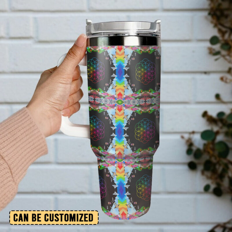 Coldplay Music Custom Stanley Quencher 40oz Stainless Steel Tumbler With Handle - Threewoofs - Image 3