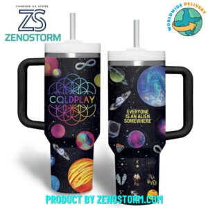 Coldplay Music Custom Stanley Quencher 40oz Stainless Steel Tumbler With Handle - Threewoofs