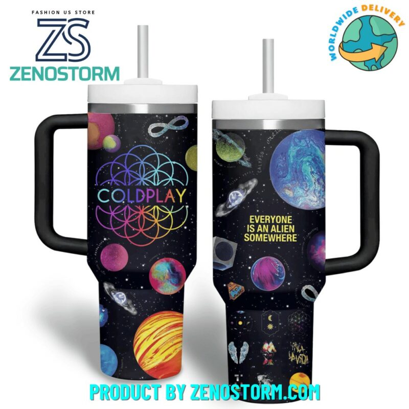 Coldplay Music Custom Stanley Quencher 40oz Stainless Steel Tumbler With Handle - Threewoofs