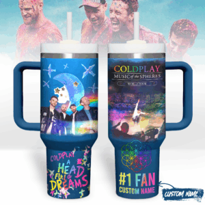 Coldplay Music Custom Stanley Quencher 40oz Stainless Steel Tumbler With Handle - Threewoofs