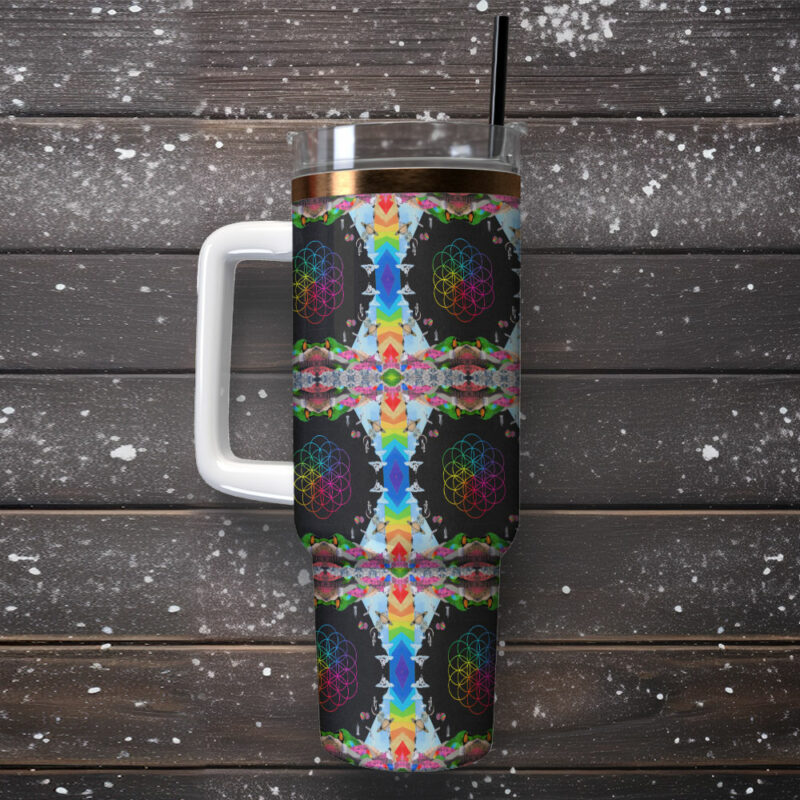 Coldplay Music Custom Stanley Quencher 40oz Stainless Steel Tumbler With Handle - Threewoofs - Image 2