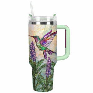 Colibri Floral Hummingbird Custom Stanley Quencher 40oz Stainless Steel Tumbler With Handle - Threewoofs