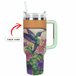 Colibri Floral Hummingbird Custom Stanley Quencher 40oz Stainless Steel Tumbler With Handle - Threewoofs