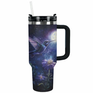 Colibri Floral Hummingbird Custom Stanley Quencher 40oz Stainless Steel Tumbler With Handle - Threewoofs