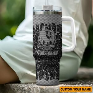 Collingwood Magpies AFL Sports Glitter Custom Stanley Quencher 40oz Stainless Steel Tumbler With Handle - Threewoofs