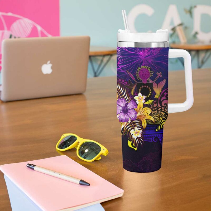 Cook Islands Custom Stanley Quencher 40oz Stainless Steel Tumbler With Handle - Threewoofs - Image 5