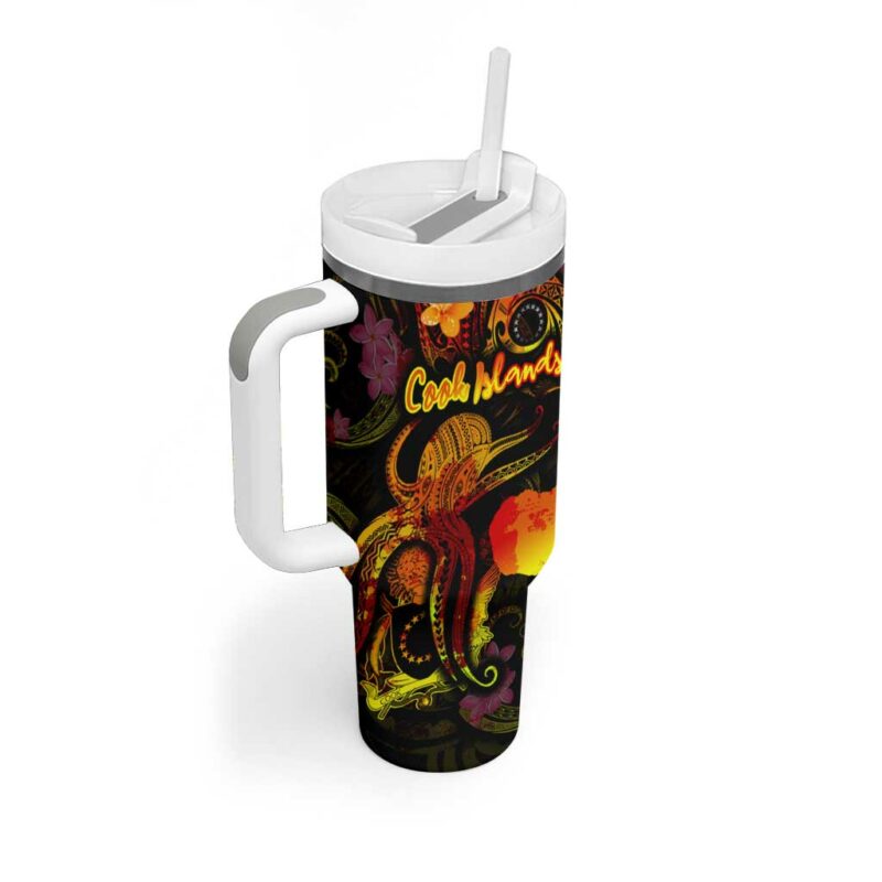 Cook Islands Custom Stanley Quencher 40oz Stainless Steel Tumbler With Handle - Threewoofs - Image 2