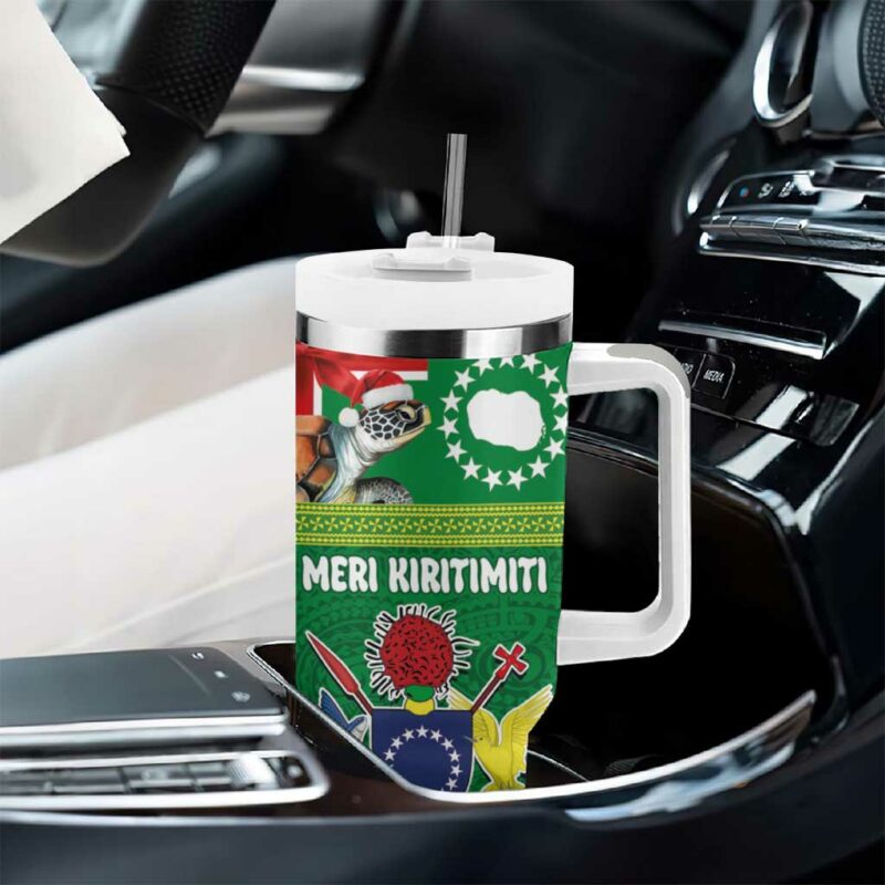 Cook Islands Meri Kiritimiti Christmas Turtle Custom Stanley Quencher 40oz Stainless Steel Tumbler With Handle - Threewoofs - Image 8