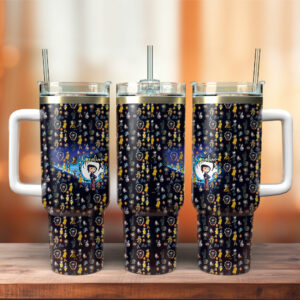 Coraline Cartoon Custom Stanley Quencher 40oz Stainless Steel Tumbler With Handle - Threewoofs