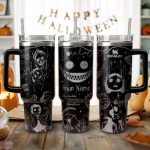 Coraline Cartoon Custom Stanley Quencher 40oz Stainless Steel Tumbler With Handle - Threewoofs