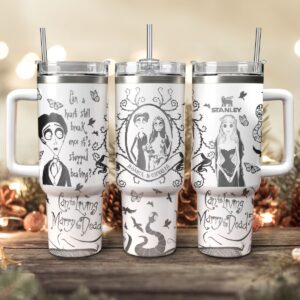 Corpse Bride Movies Custom Stanley Quencher 40oz Stainless Steel Tumbler With Handle - Threewoofs