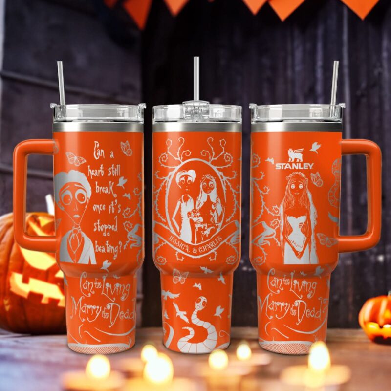 Corpse Bride Movies Custom Stanley Quencher 40oz Stainless Steel Tumbler With Handle - Threewoofs