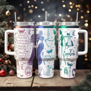 Corpse Bride Movies Custom Stanley Quencher 40oz Stainless Steel Tumbler With Handle - Threewoofs