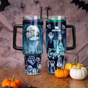 Corpse Bride Movies Custom Stanley Quencher 40oz Stainless Steel Tumbler With Handle - Threewoofs