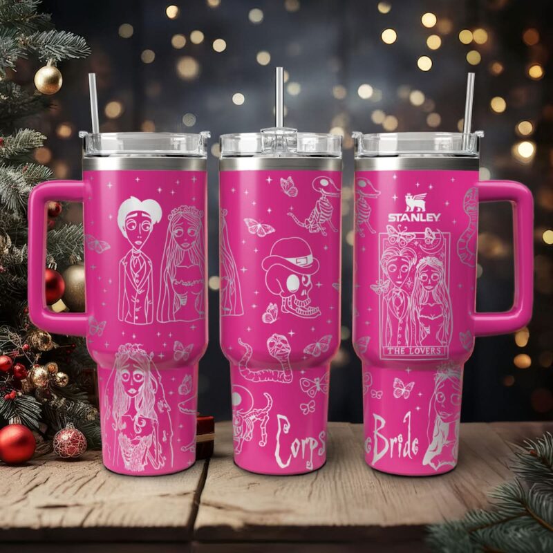 Corpse Bride Movies Custom Stanley Quencher 40oz Stainless Steel Tumbler With Handle - Threewoofs