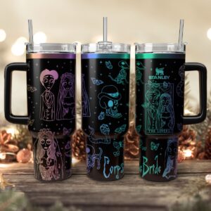 Corpse Bride Movies Custom Stanley Quencher 40oz Stainless Steel Tumbler With Handle - Threewoofs