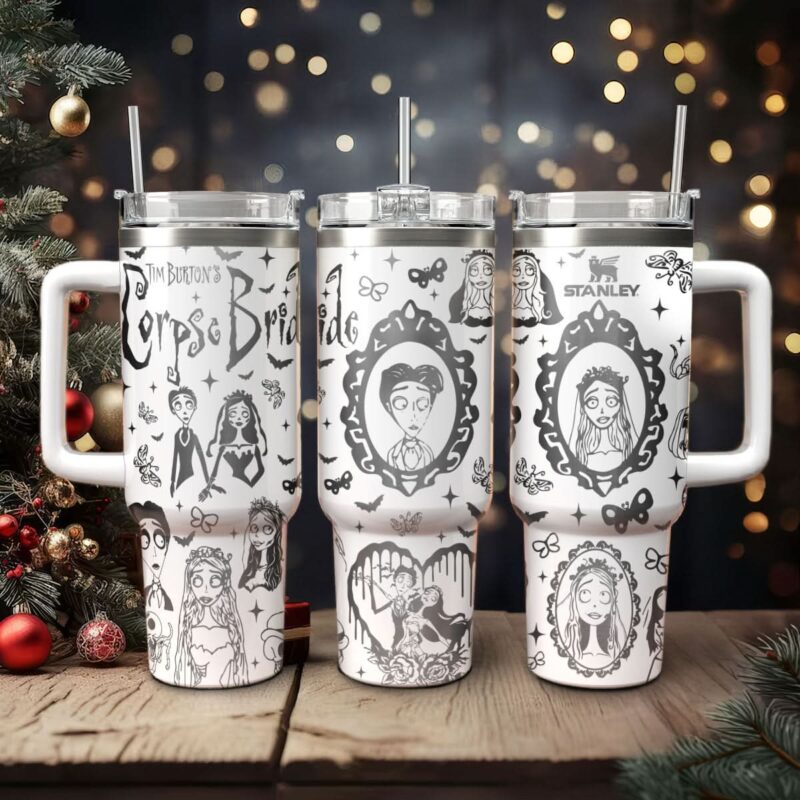 Corpse Bride Movies Custom Stanley Quencher 40oz Stainless Steel Tumbler With Handle - Threewoofs