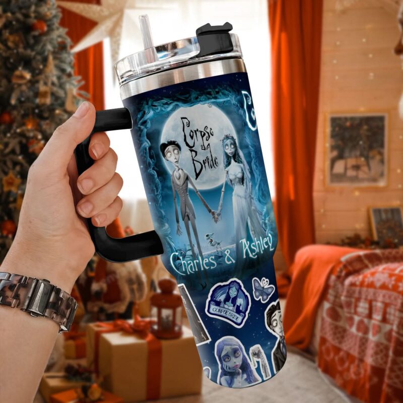 Corpse Bride Movies Custom Stanley Quencher 40oz Stainless Steel Tumbler With Handle - Threewoofs - Image 5
