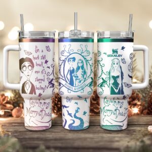 Corpse Bride Movies Custom Stanley Quencher 40oz Stainless Steel Tumbler With Handle - Threewoofs