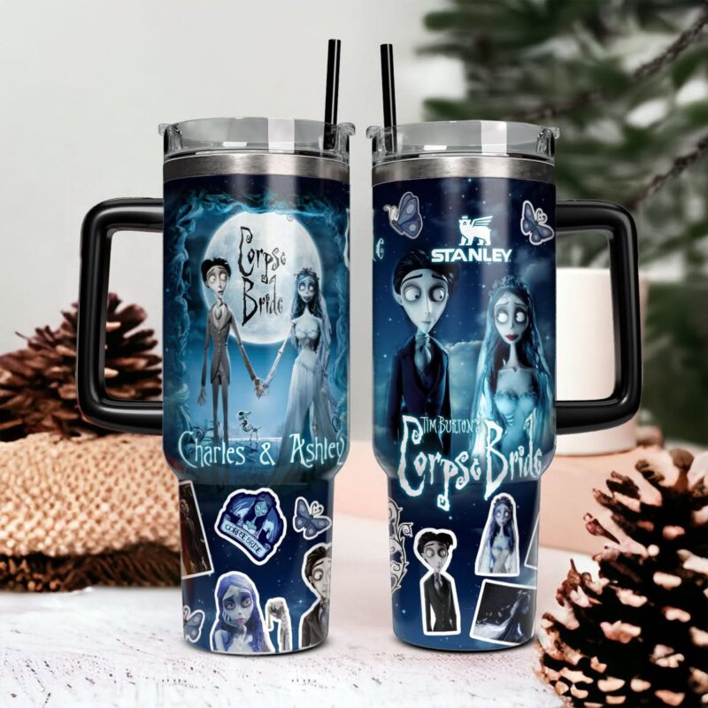 Corpse Bride Movies Custom Stanley Quencher 40oz Stainless Steel Tumbler With Handle - Threewoofs - Image 4