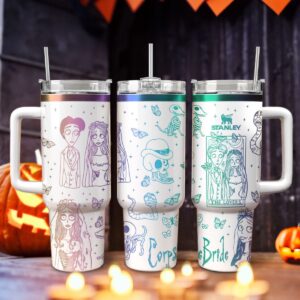 Corpse Bride Movies Custom Stanley Quencher 40oz Stainless Steel Tumbler With Handle - Threewoofs