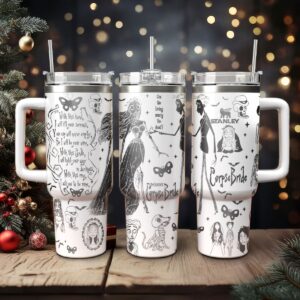 Corpse Bride Movies Custom Stanley Quencher 40oz Stainless Steel Tumbler With Handle - Threewoofs