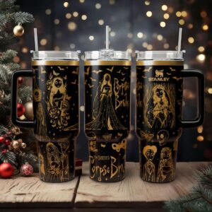 Corpse Bride Movies Custom Stanley Quencher 40oz Stainless Steel Tumbler With Handle - Threewoofs