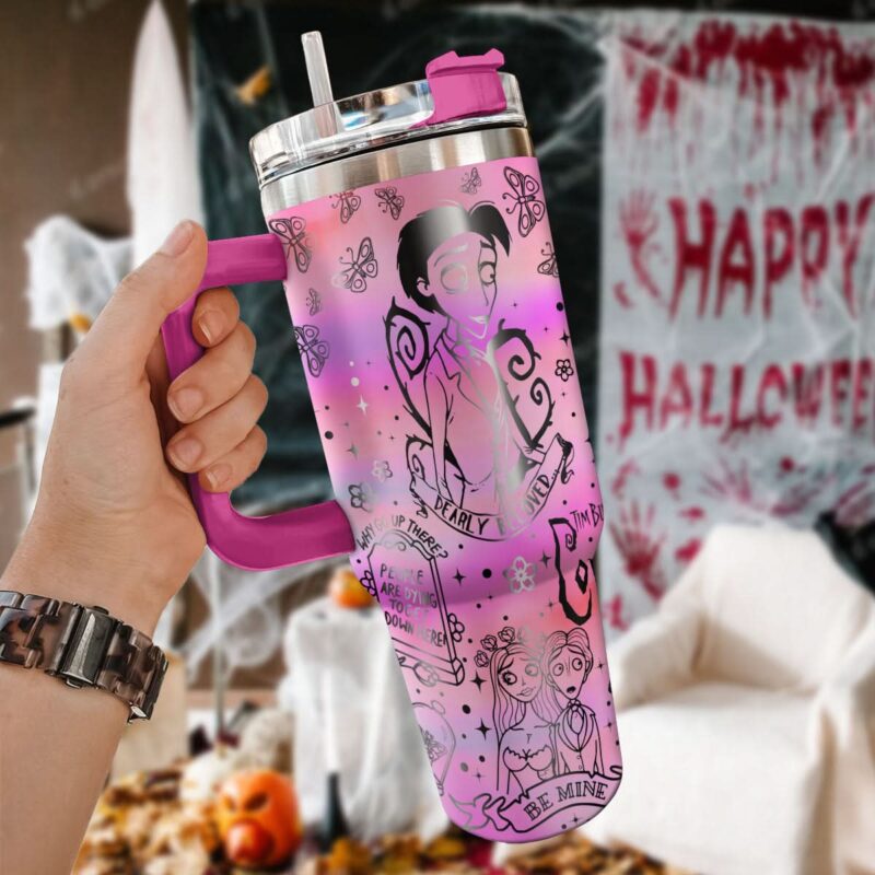 Corpse Bride Movies Custom Stanley Quencher 40oz Stainless Steel Tumbler With Handle - Threewoofs