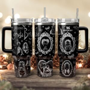 Corpse Bride Movies Custom Stanley Quencher 40oz Stainless Steel Tumbler With Handle - Threewoofs