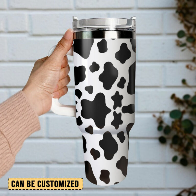 Cow Animal Custom Stanley Quencher 40oz Stainless Steel Tumbler With Handle - Threewoofs - Image 3