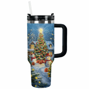 Cozy Christmas Holiday Custom Stanley Quencher 40oz Stainless Steel Tumbler With Handle - Threewoofs