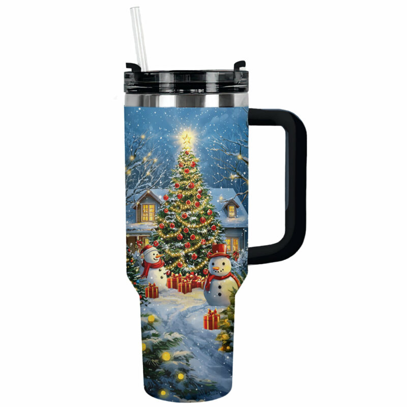 Cozy Christmas Holiday Custom Stanley Quencher 40oz Stainless Steel Tumbler With Handle - Threewoofs