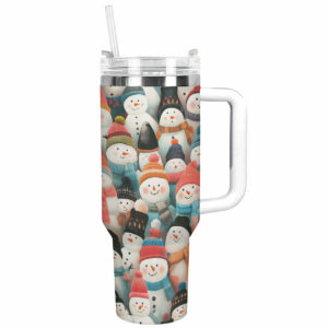 Cozy Snowmen Christmas Custom Stanley Quencher 40oz Stainless Steel Tumbler With Handle - Threewoofs