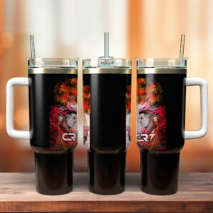 Cristiano Ronaldo CR7 Sports Custom Stanley Quencher 40oz Stainless Steel Tumbler With Handle - Threewoofs
