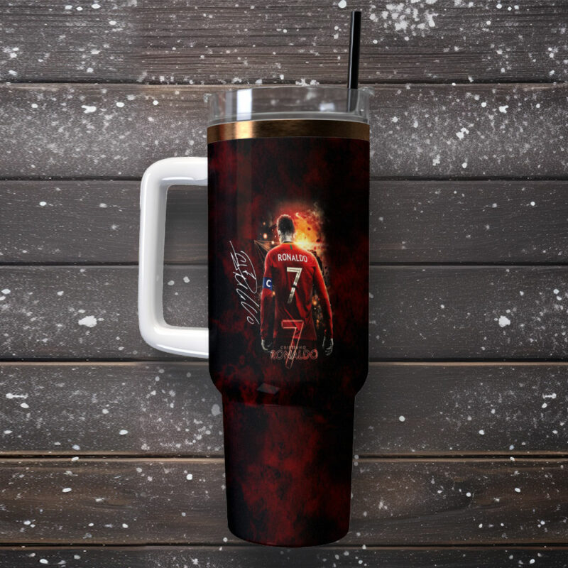 Cristiano Ronaldo CR7 Sports Custom Stanley Quencher 40oz Stainless Steel Tumbler With Handle - Threewoofs - Image 2