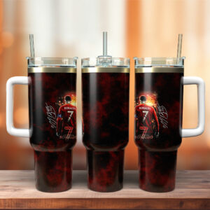 Cristiano Ronaldo CR7 Sports Custom Stanley Quencher 40oz Stainless Steel Tumbler With Handle - Threewoofs