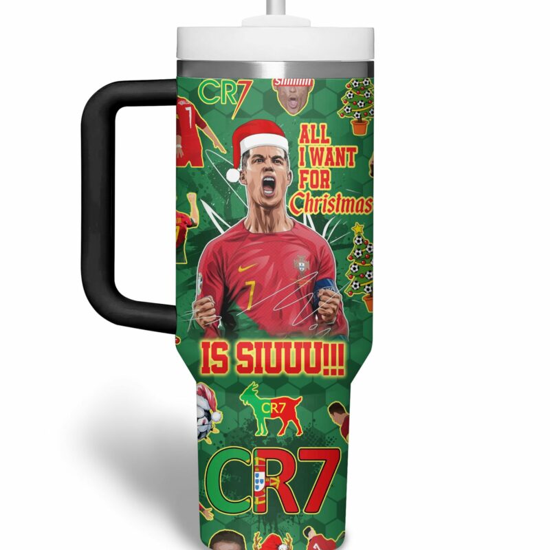 Cristiano Ronaldo Sports Custom Stanley Quencher 40oz Stainless Steel Tumbler With Handle - Threewoofs - Image 3