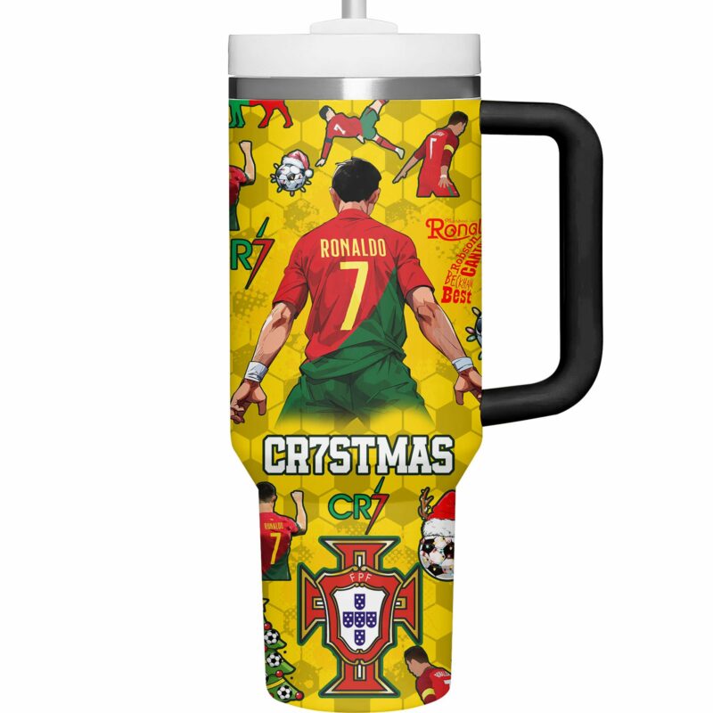 Cristiano Ronaldo Sports Custom Stanley Quencher 40oz Stainless Steel Tumbler With Handle - Threewoofs - Image 4