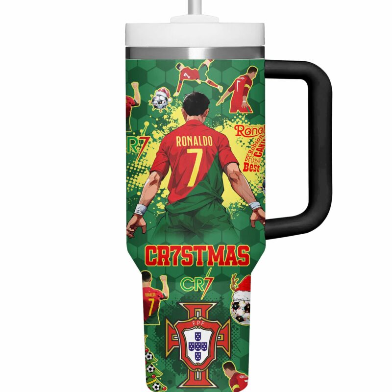 Cristiano Ronaldo Sports Custom Stanley Quencher 40oz Stainless Steel Tumbler With Handle - Threewoofs - Image 4