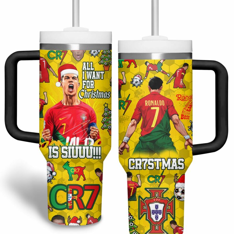 Cristiano Ronaldo Sports Custom Stanley Quencher 40oz Stainless Steel Tumbler With Handle - Threewoofs - Image 2