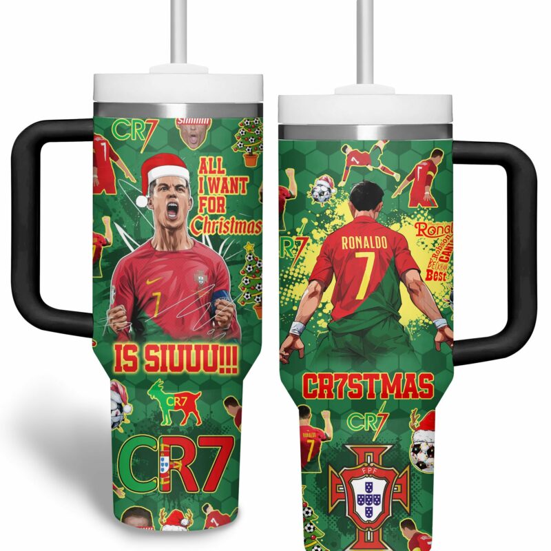 Cristiano Ronaldo Sports Custom Stanley Quencher 40oz Stainless Steel Tumbler With Handle - Threewoofs - Image 2