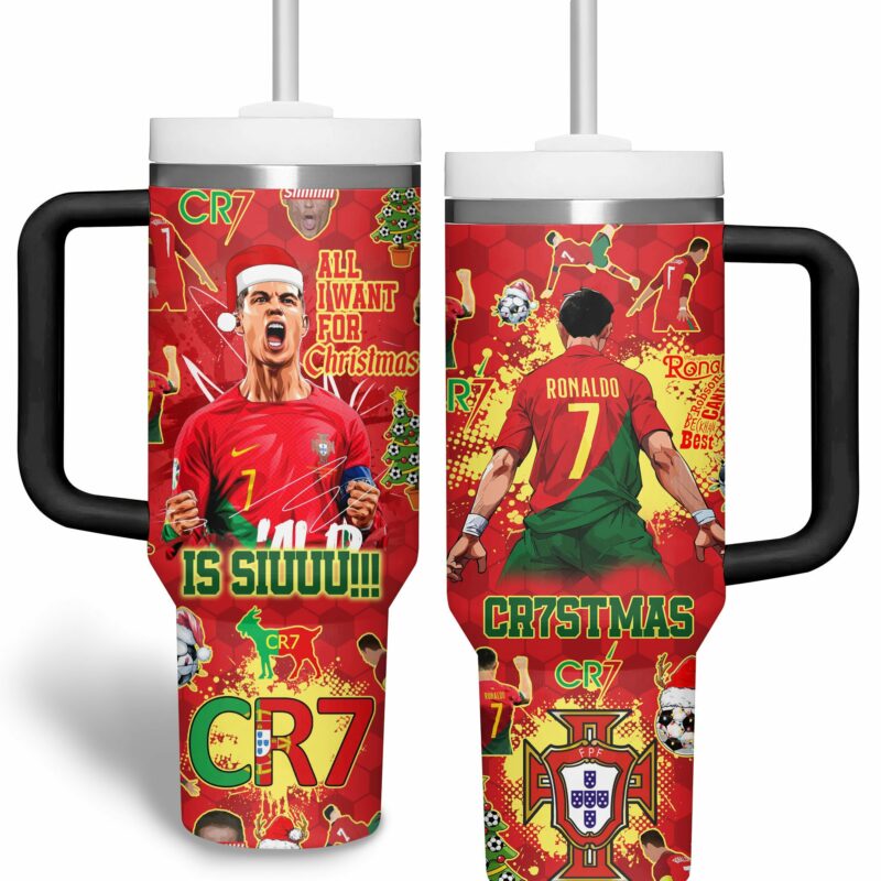 Cristiano Ronaldo Sports Custom Stanley Quencher 40oz Stainless Steel Tumbler With Handle - Threewoofs - Image 2